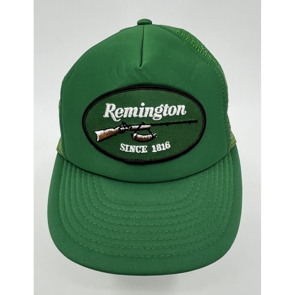 Vintage Remington 80s Green Mesh Patch Trucker Snapback Hat
